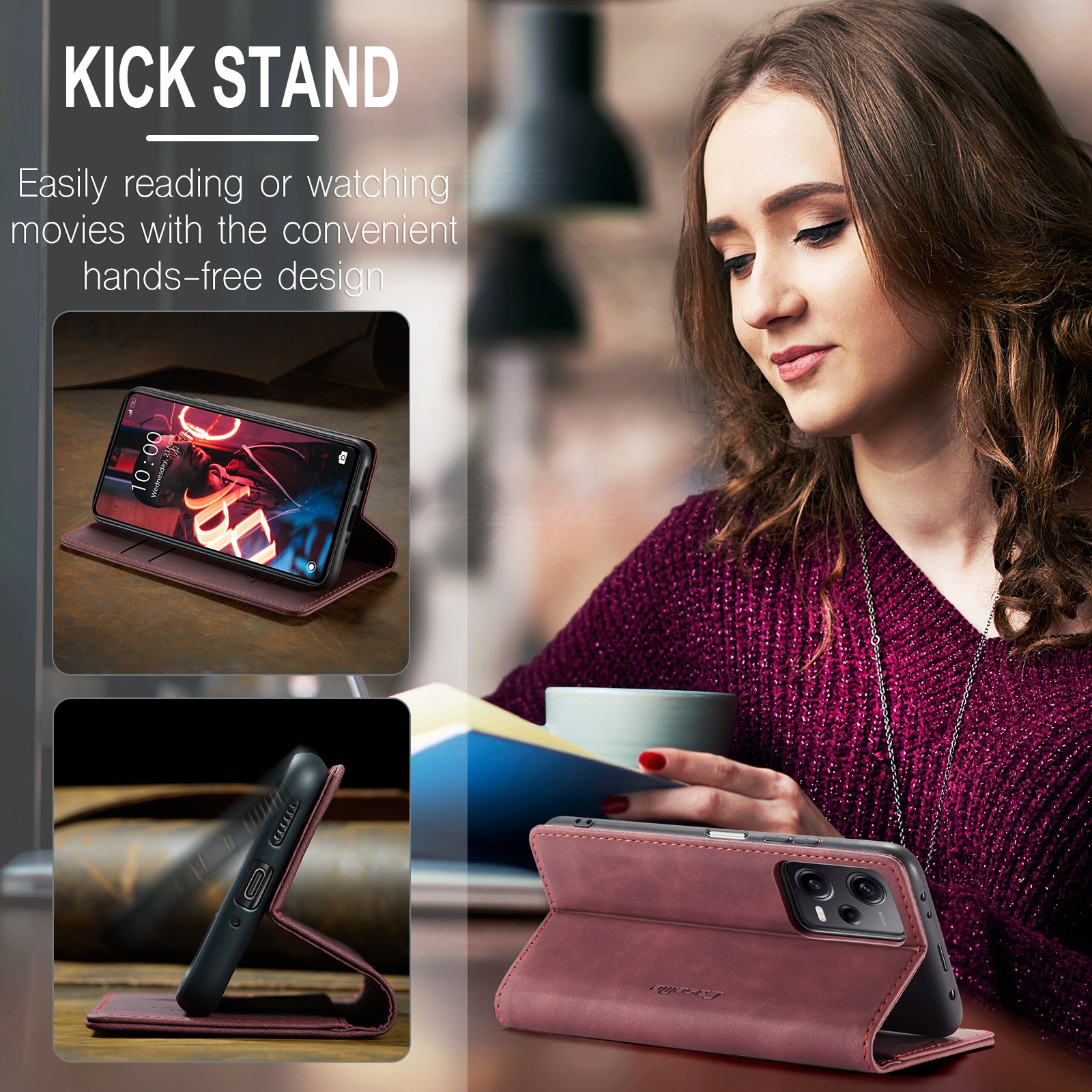 CASEME 013 Series Phone Shell for Xiaomi Redmi Note 12 Pro 5G PU Leather Case Wallet Stand Cover CASEME 013 Series Phone Shell for Xiaomi Redmi Note 12 Pro 5G PU Leather Case Wallet Stand Cover